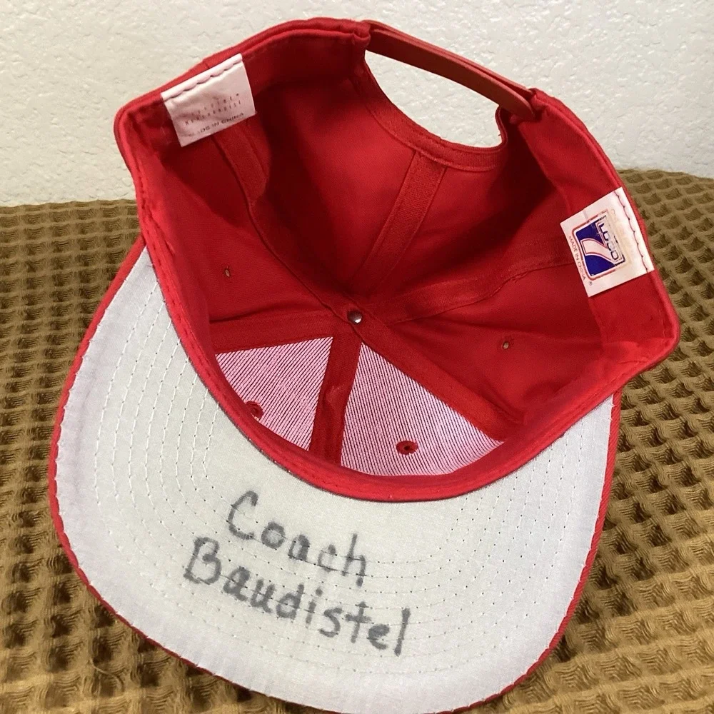 Vintage Philadelphia Phillies Hat Logo 7 Red Snapback MLB Baseball Cap Mens OSFA